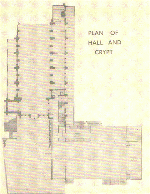 Plan of crypt with connected hall